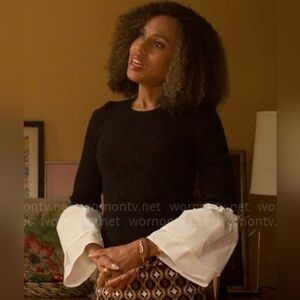 Maeve Anthropologie Black Knit Bell-Sleeve Pullover Sweater - S